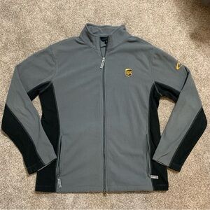 UPS United Parcel Service Gray Black Soft Fleece Lands’ End Jacket Mens Large